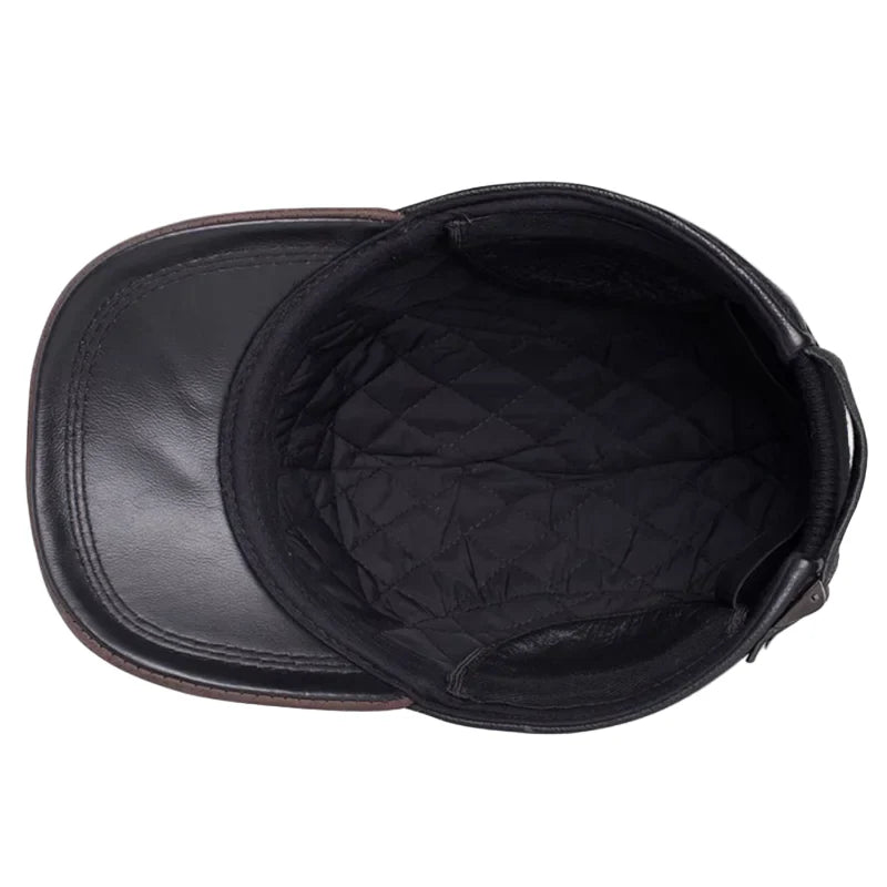 LeBlanc Earflaps Genuine Leather Baseball Cap