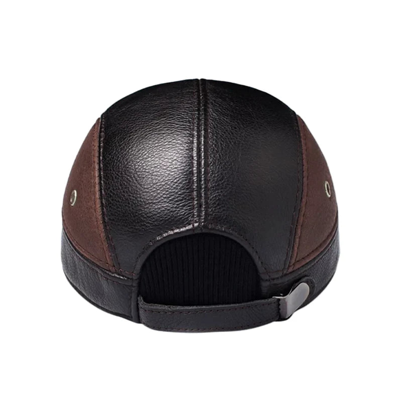 LeBlanc Earflaps Genuine Leather Baseball Cap