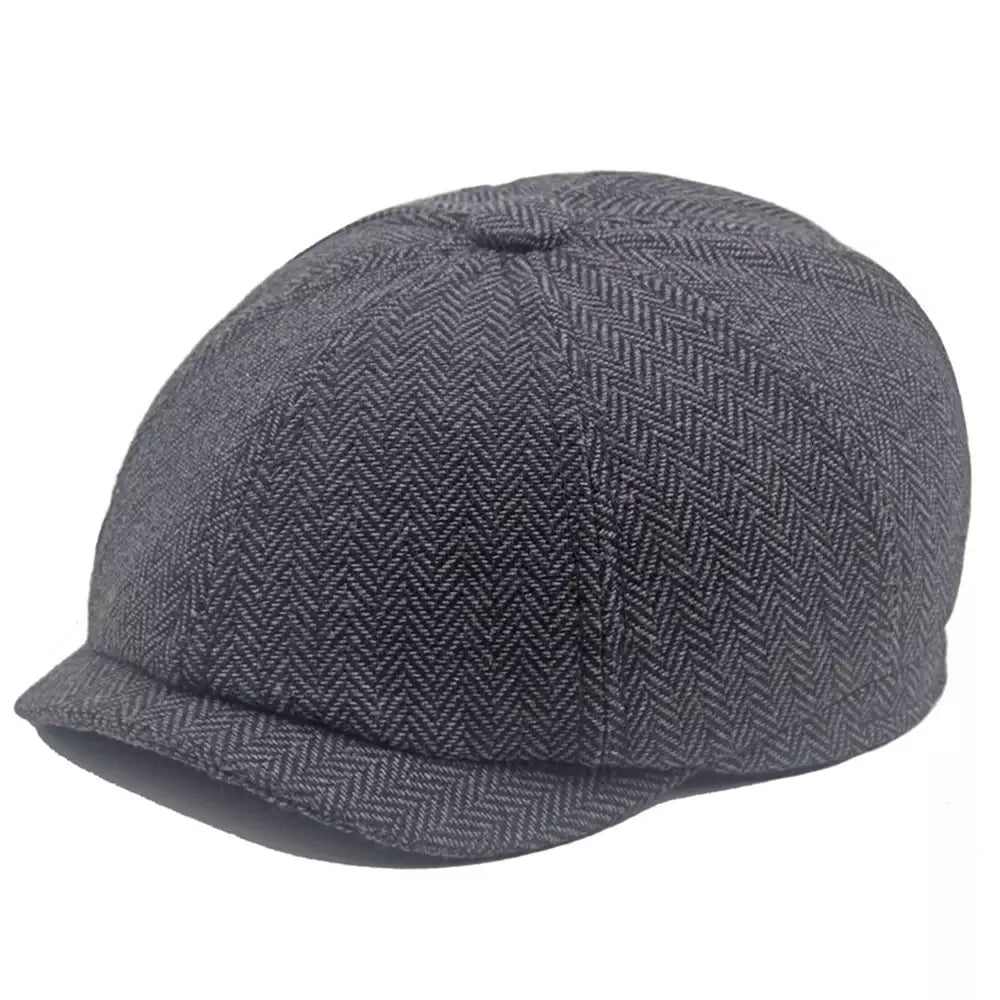 Leacock Herringbone Newsboy Cap
