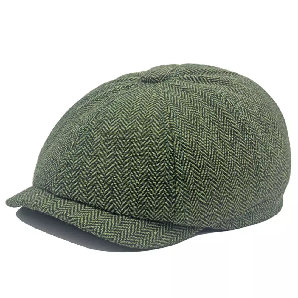 Leacock Herringbone Newsboy Cap