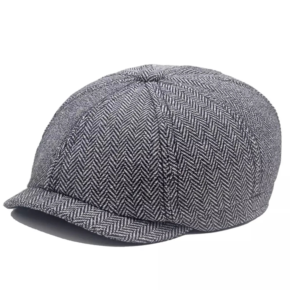 Leacock Herringbone Newsboy Cap