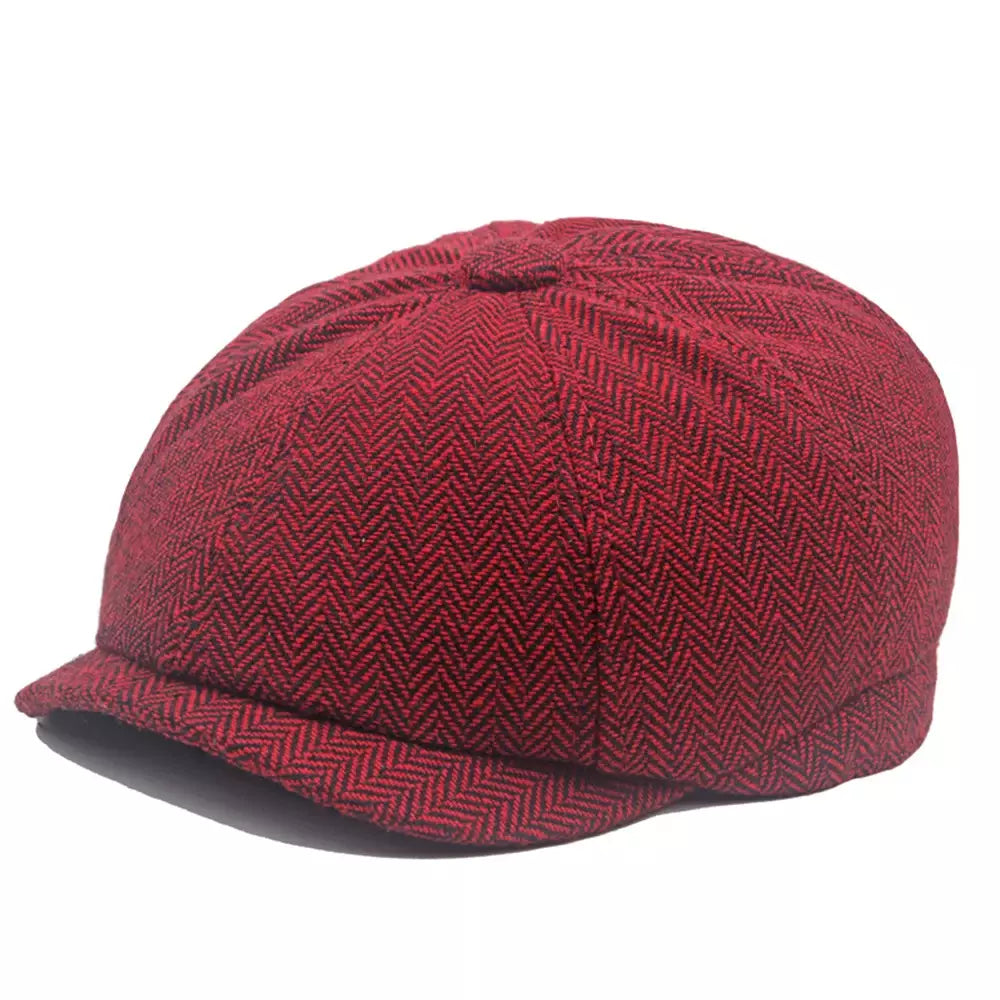 Leacock Herringbone Newsboy Cap