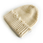 Leeds Winter Frayed Knitted Cotton Beanie