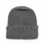 Leeds Winter Frayed Knitted Cotton Beanie