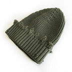 Leeds Winter Frayed Knitted Cotton Beanie
