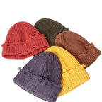 Leeds Winter Frayed Knitted Cotton Beanie