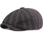 Leeds Striped Wool Newsboy Cap