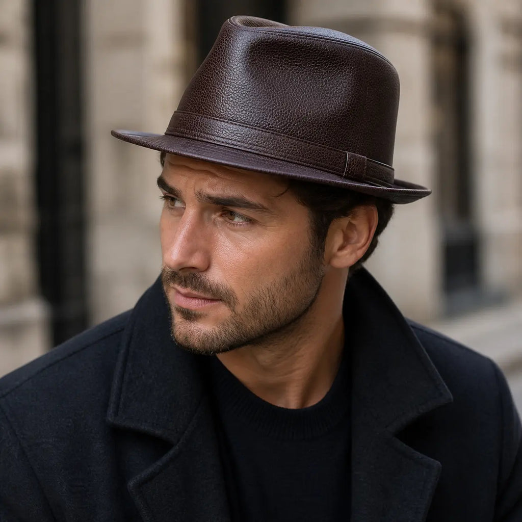 Lemont Genuine Leather Trilby Hat