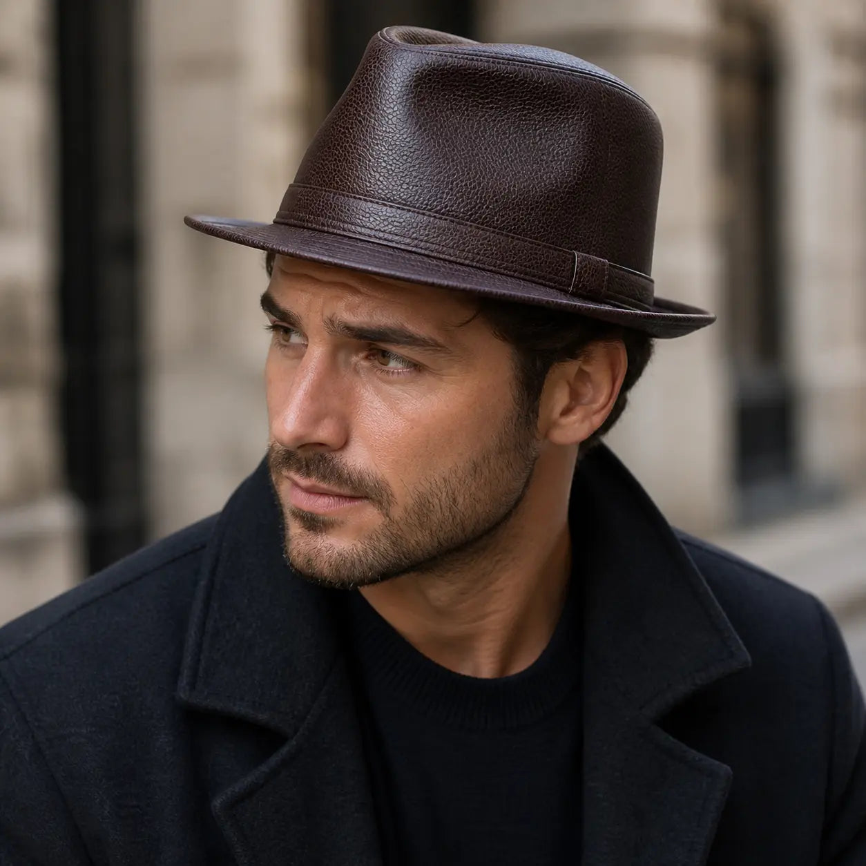 Lemont Genuine Leather Trilby Hat