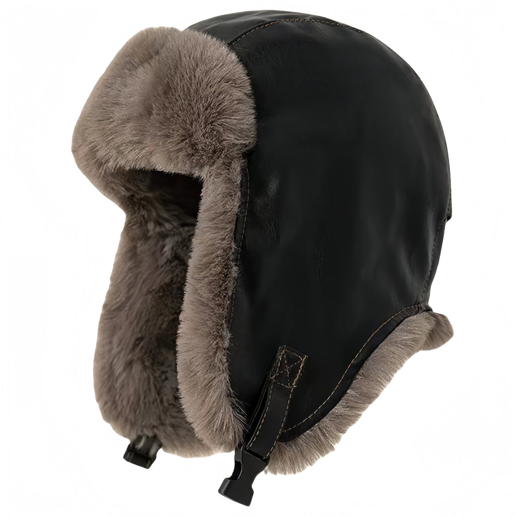 Leningrad Winter Leather Trapper Bomber Hat