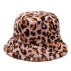 Leopard Print Fur Bucket Hat