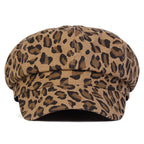 Leopard Skin Woman Newsboy Cap
