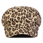 Leopard Skin Woman Newsboy Cap