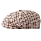 Lewis Plaid Cotton Newsboy Cap