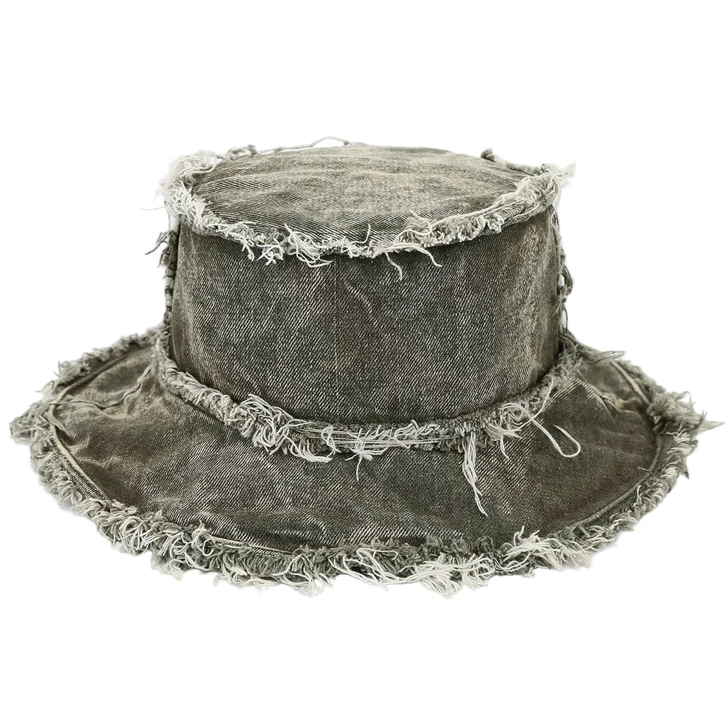 Leyton Retro Ripped Denim Bucket Hat