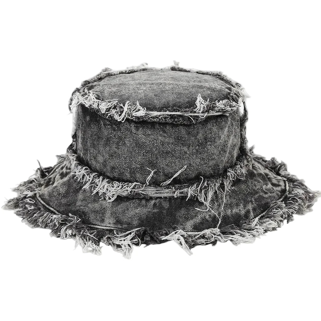 Leyton Retro Ripped Denim Bucket Hat