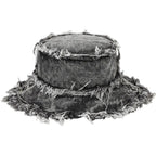Leyton Retro Ripped Denim Bucket Hat