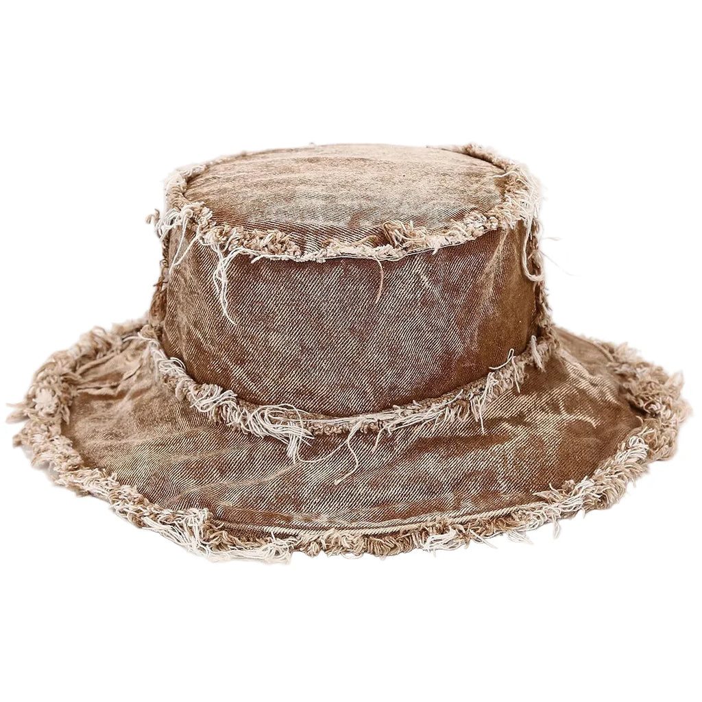 Leyton Retro Ripped Denim Bucket Hat