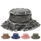 Leyton Retro Ripped Denim Bucket Hat