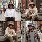 Leyton Retro Ripped Denim Bucket Hat