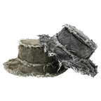 Leyton Retro Ripped Denim Bucket Hat