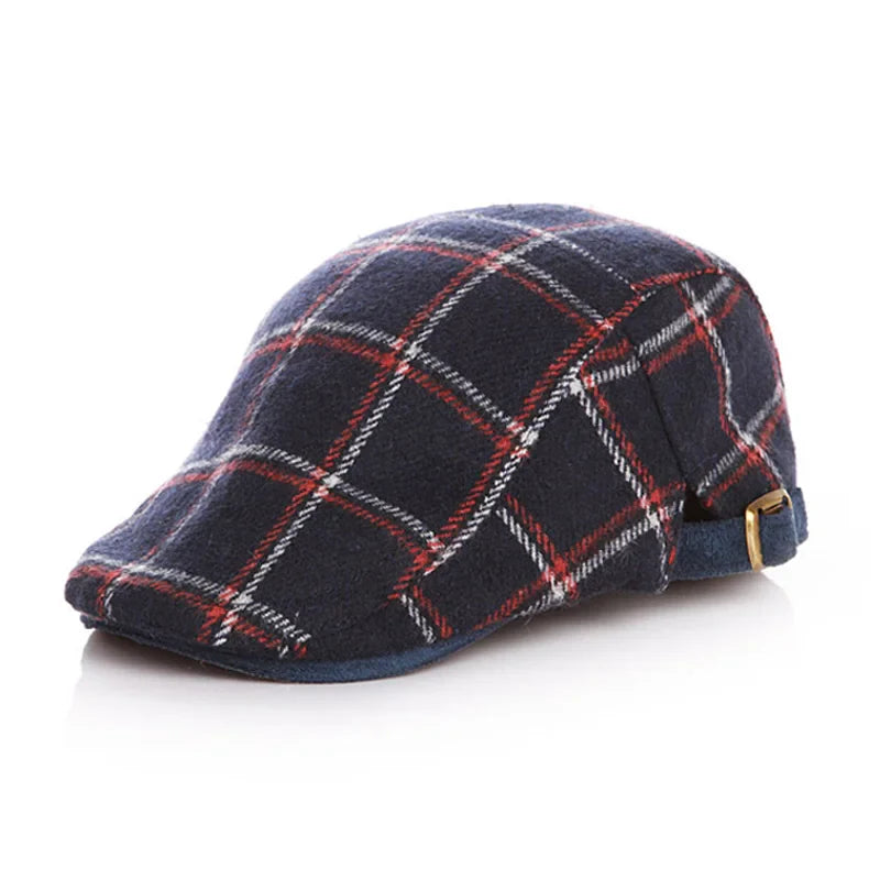 Liverpool Kids Plaid Wool Duckbill Flat Cap