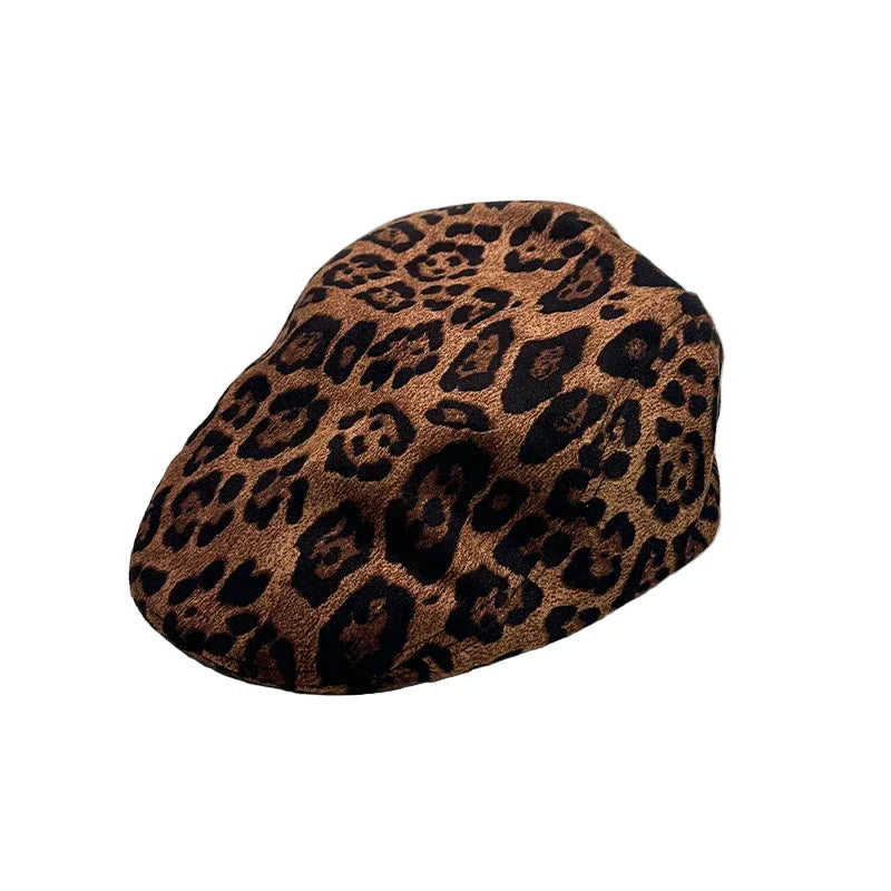 Livingston Leopard Print Flat Cap