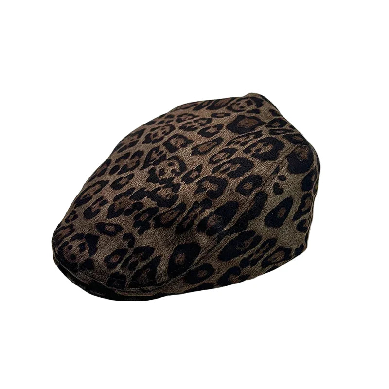 Livingston Leopard Print Flat Cap