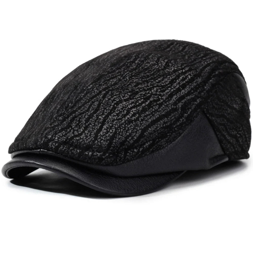 London Winter Earflaps Burned Flat Cap