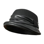 Lorraine Women Wool Leather Cloche Hat