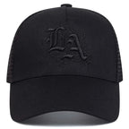 Los Angeles LA Mesh Black Trucker Cap