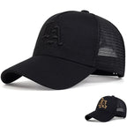 Los Angeles LA Mesh Black Trucker Cap
