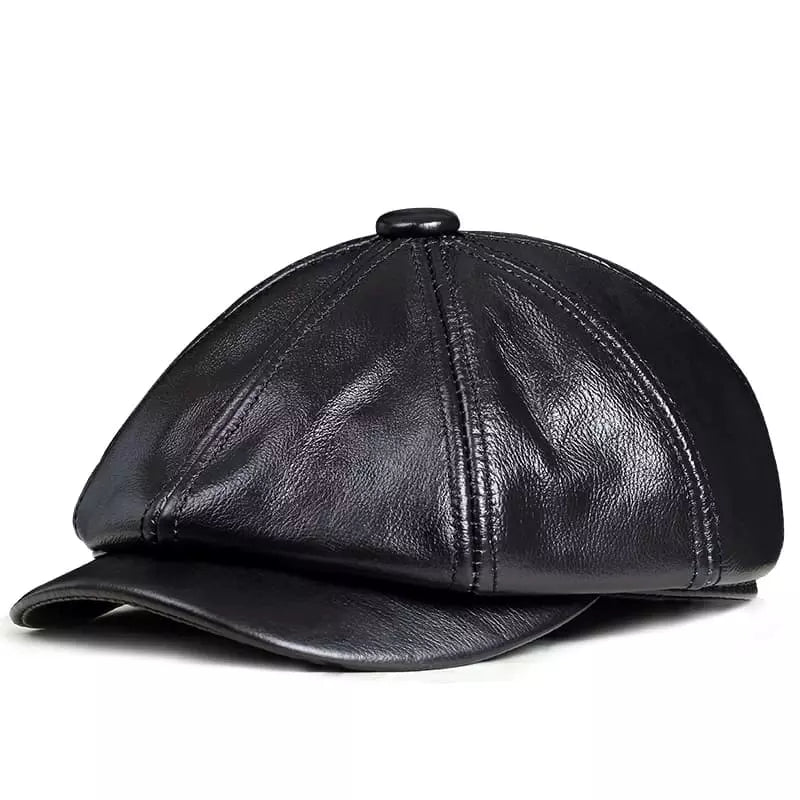 Louis Genuine Leather Newsboy Cap