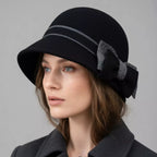 Louise Women Winter Wool Bowknot Cloche Hat
