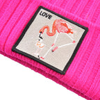 Love Flamingo Knitted Beanie