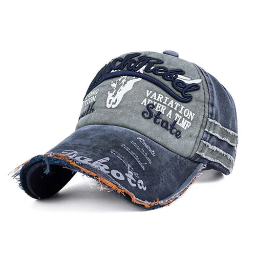 Blue Baseball Cap with Embroidered Logo