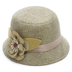 Madison Women Floral Linen Cloche Bucket Hat
