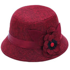Madison Women Floral Linen Cloche Bucket Hat