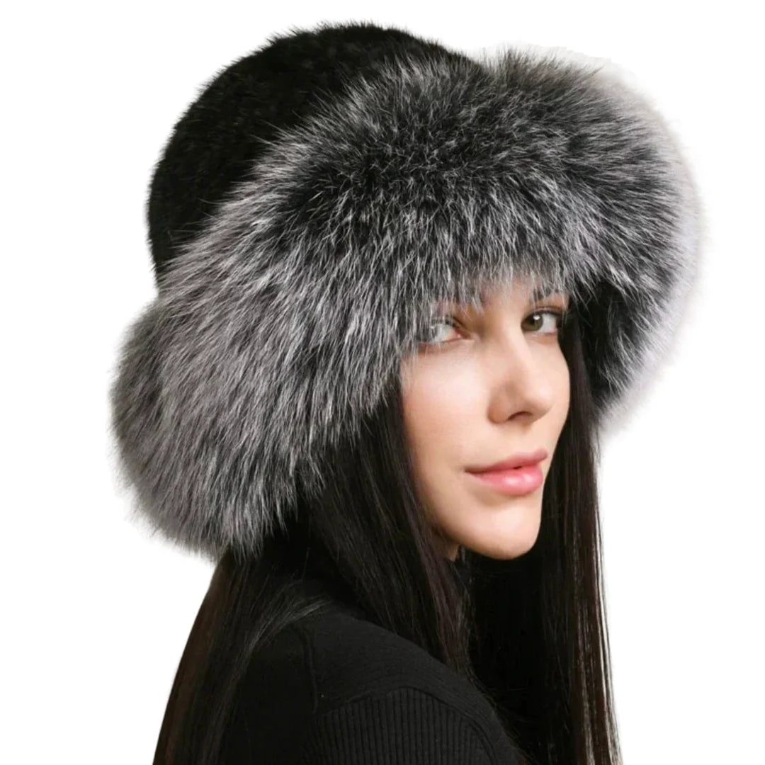 Maine Winter Woman Natural Mink Fur Russian Bucket Hat