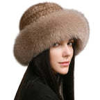 Maine Winter Woman Natural Mink Fur Russian Bucket Hat