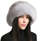 Maine Winter Woman Natural Mink Fur Russian Bucket Hat