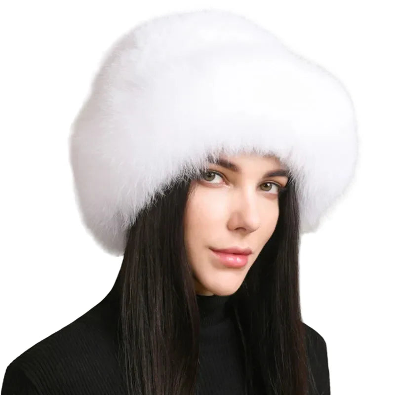 Maine Winter Woman Natural Mink Fur Russian Bucket Hat