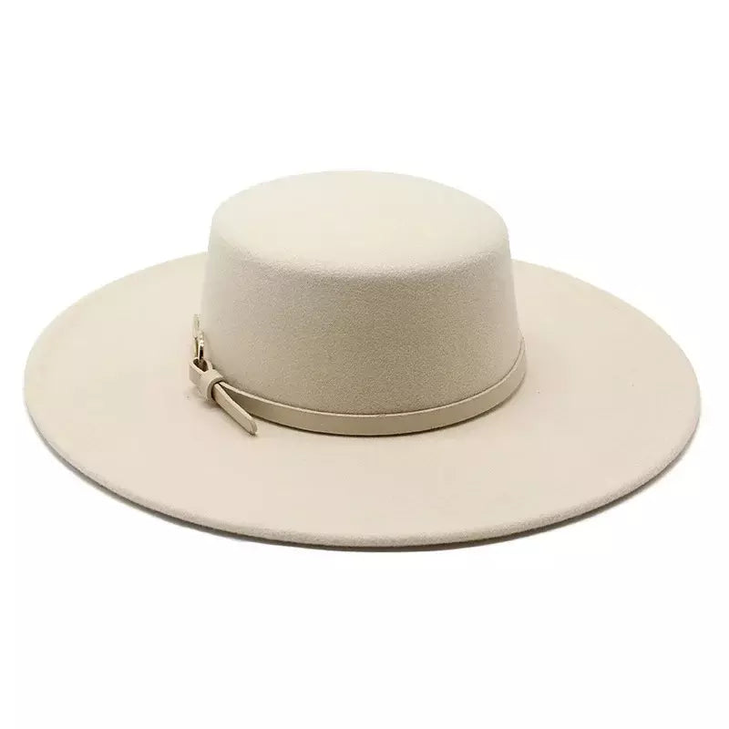 Wide Brim Boater Hat – adjustable cotton classic boater style