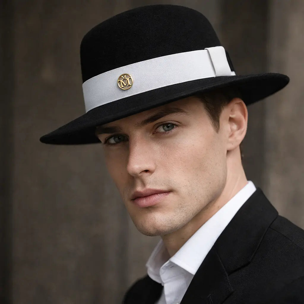 Manchester Retro Felt Boater Hat