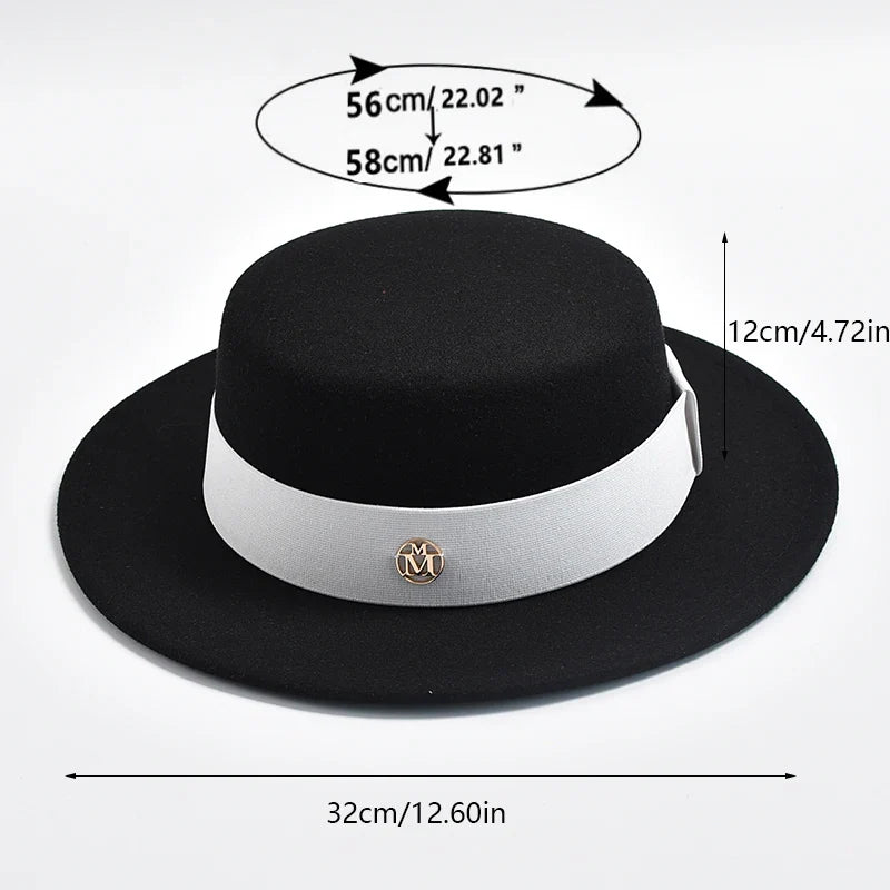Retro Felt Boater Hat
