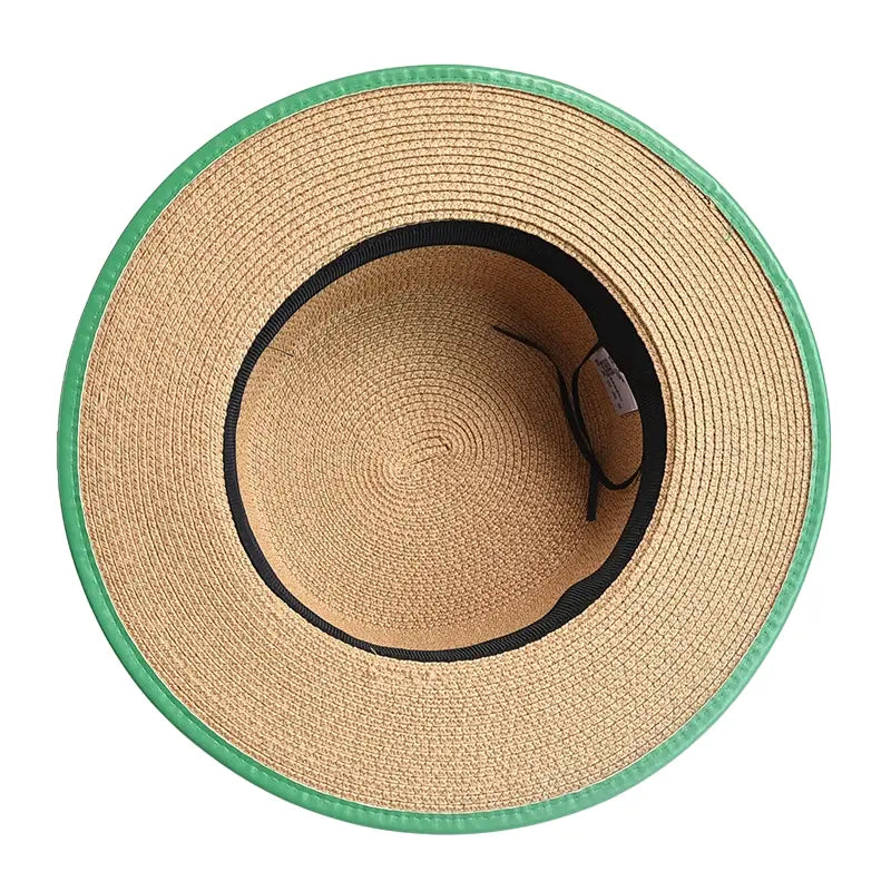 Raffia boater hat – natural raffia hat detail