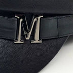 Marcel Black Leather Sailor Cap