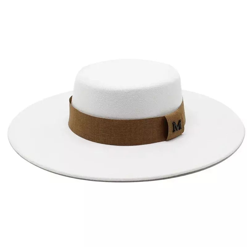 White Vintage Boater Hat – classic vintage straw hat