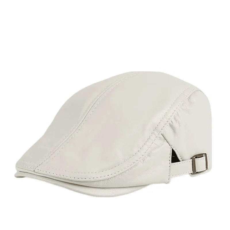 Marseille Genuine Leather Flat Cap