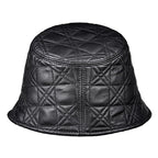McMahon Black Genuine Leather Bucket Hat